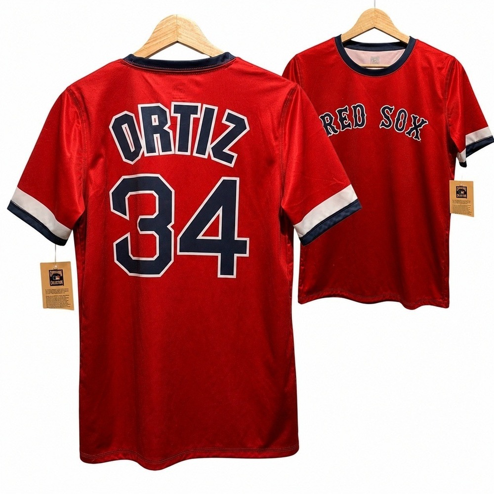 Cooperstown Boston Red Sox David Ortiz 34 MLB Fan Gear Jersey Youth L 14/16